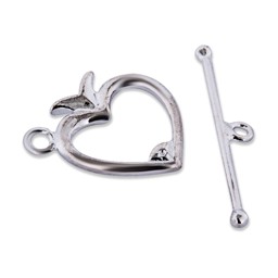 Zeige Details für Verschluss Toggle Herz 14mm, Silber 925 Bild von Verschluss Toggle Herz 14mm, Silber 925