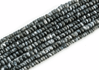 Bild von Chrysoberyll Katzenauge Button 3-5mm verlaufend Strang (dunkelgrün), 44-48cm