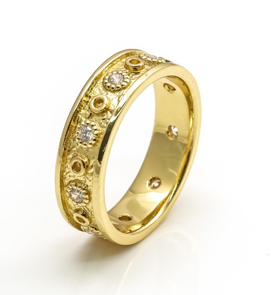 Bild von Multi Circle Zirkonia 5mm Ring mit CZ, Silber vergoldet