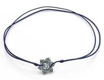 Immagine di Silber Om-Flower 10mm Armband mit Cord, Silber 925