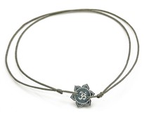 Bild von Silber Om-Flower 10mm Armband mit Cord, Silber 925