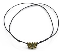 Bild von Silber Lotus Flower 9mm mit Cord Armband, Silber vergoldet