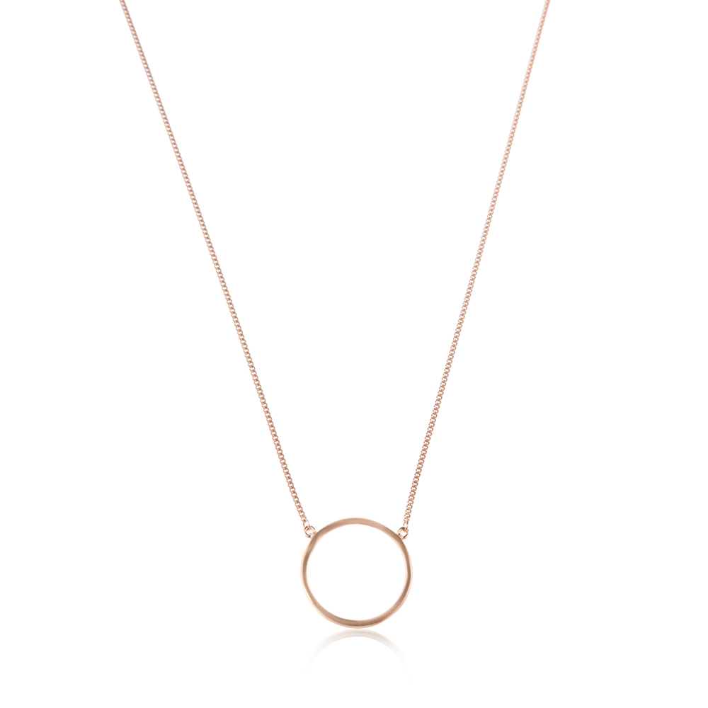 Bild von "Circle 20x2mm" Halskette 40+3cm, 1 micron Roségold