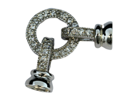 Bild von Verschluss Pavé-Ring 14mm mit 2x Glocke, Silber rhodiniert
