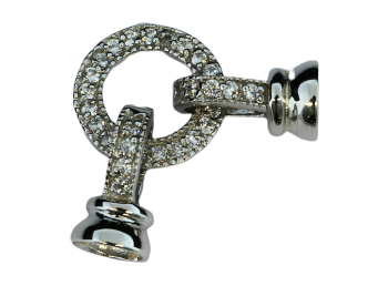 Bild von Verschluss Pavé-Ring 14mm mit 2x Glocke, Silber rhodiniert