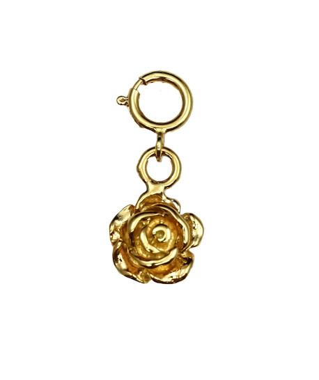 Image de Charm-Anhänger Rose 8.5mm mit Federring, Silber vergoldet