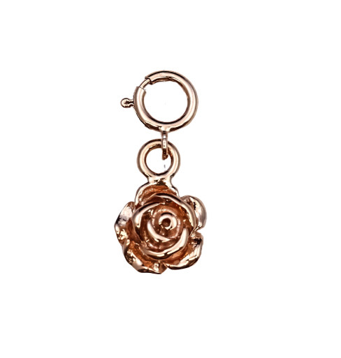 Bild von Charm-Anhänger Rose 8.5mm mit Federring, Silber rosévergoldet