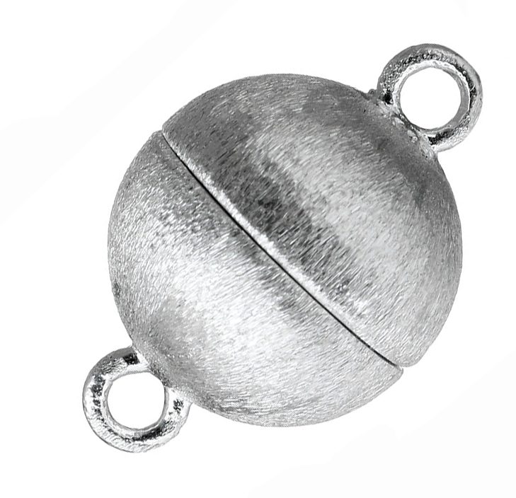 Immagine di Magnetverschluss Kugel Silber 925 satiniert