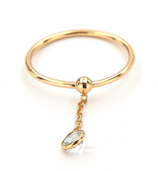 Bild von Aquamarin "Dangeling Stone", Ring, Silber vergoldet