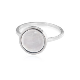 Bild von Mondstein Cab. 11m, 12mm Ring, Silber 925 (weiss) 