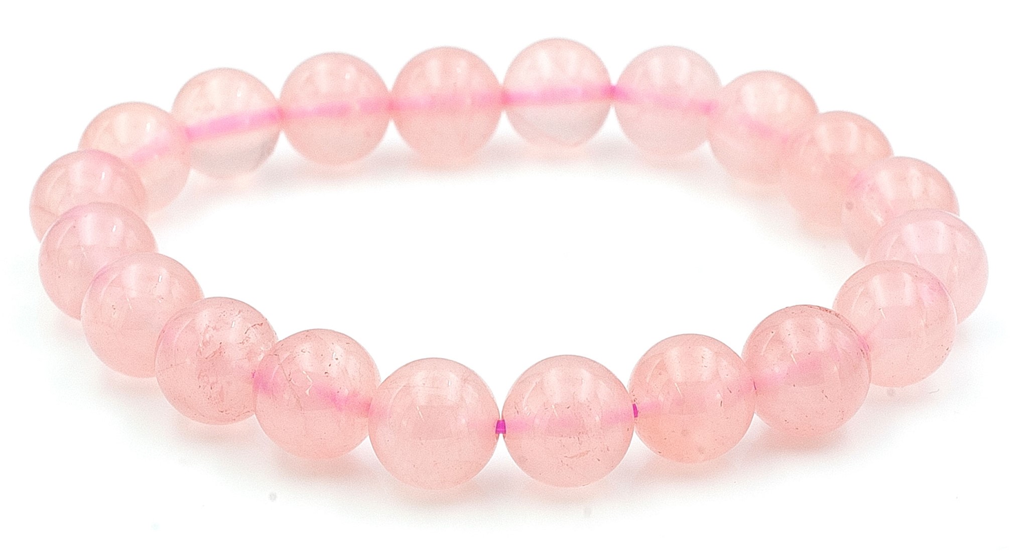 Bild von Rosenquarz Kugeln 10mm Armband Extra Madagaskar