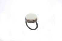 Immagine di Achat Druse 17mm black-rhodiniert Ring 