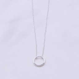 Bild von "Circle in the sky " Kreis 14mm mit CZ Halskette, Silber 925