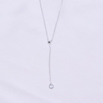 Bild von "Dangeling Stone" Aquamarin verstellbar, 65cm Halskette, Silber 925