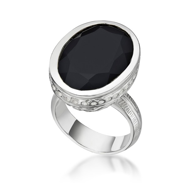 Immagine di Onyx Ring Zisiliert Silber 935