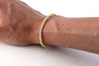 Bild von Amazonit fac. Button 2.5mm mit Silber Daisy Flower Armband, Silber vergoldet