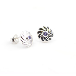 Immagine di Tansanit "Stone in the Moon" 10mm Ohrstecker, Silber 925