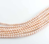 Bild von Süsswasser Perlen Rund 6-6.5mm Strang, (peach)