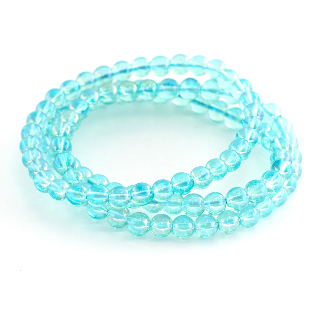 Bild von Aqua Aura fac. Kugeln  6mm Armband