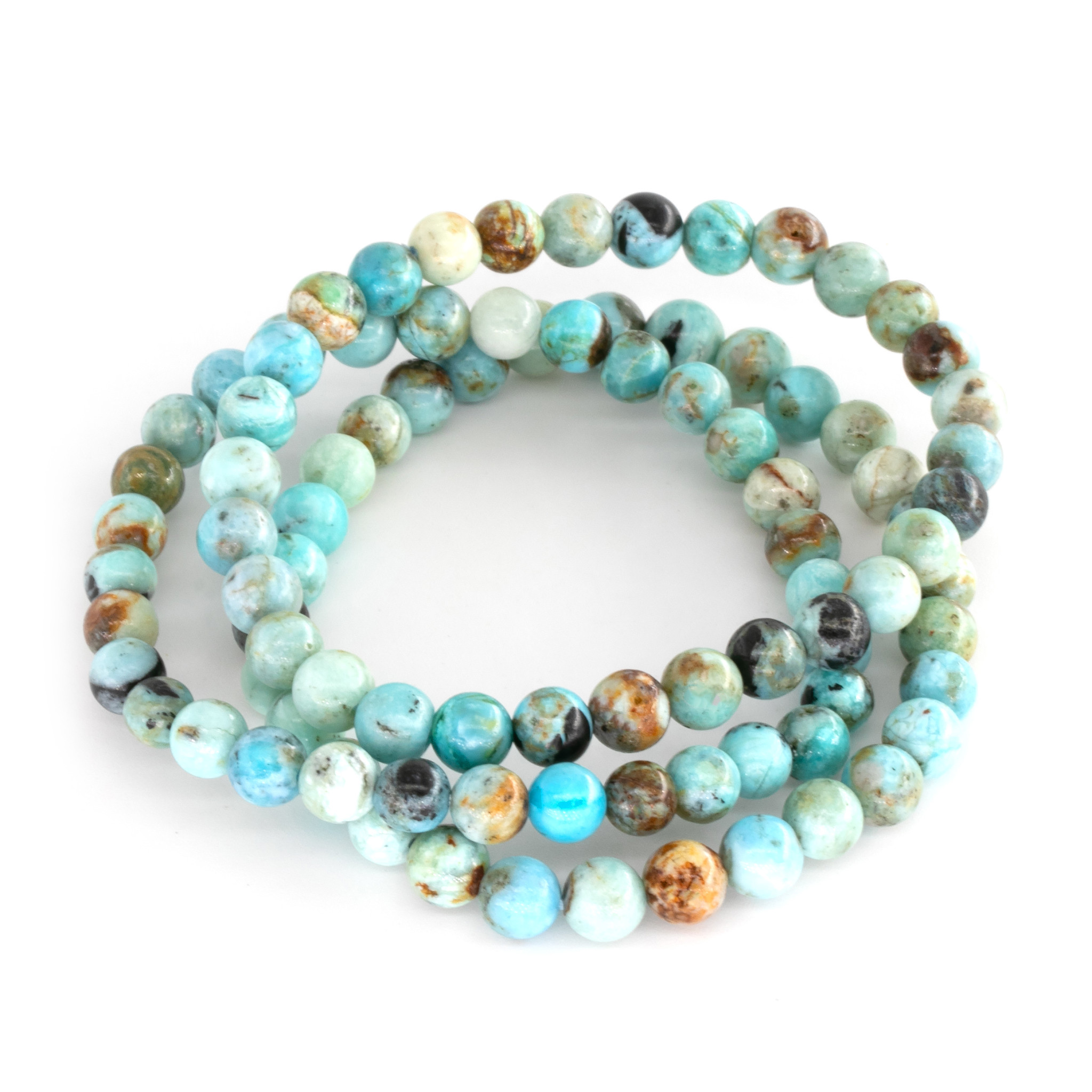 Immagine di Blauer Opal Kugeln  6mm Armband (Kongo)