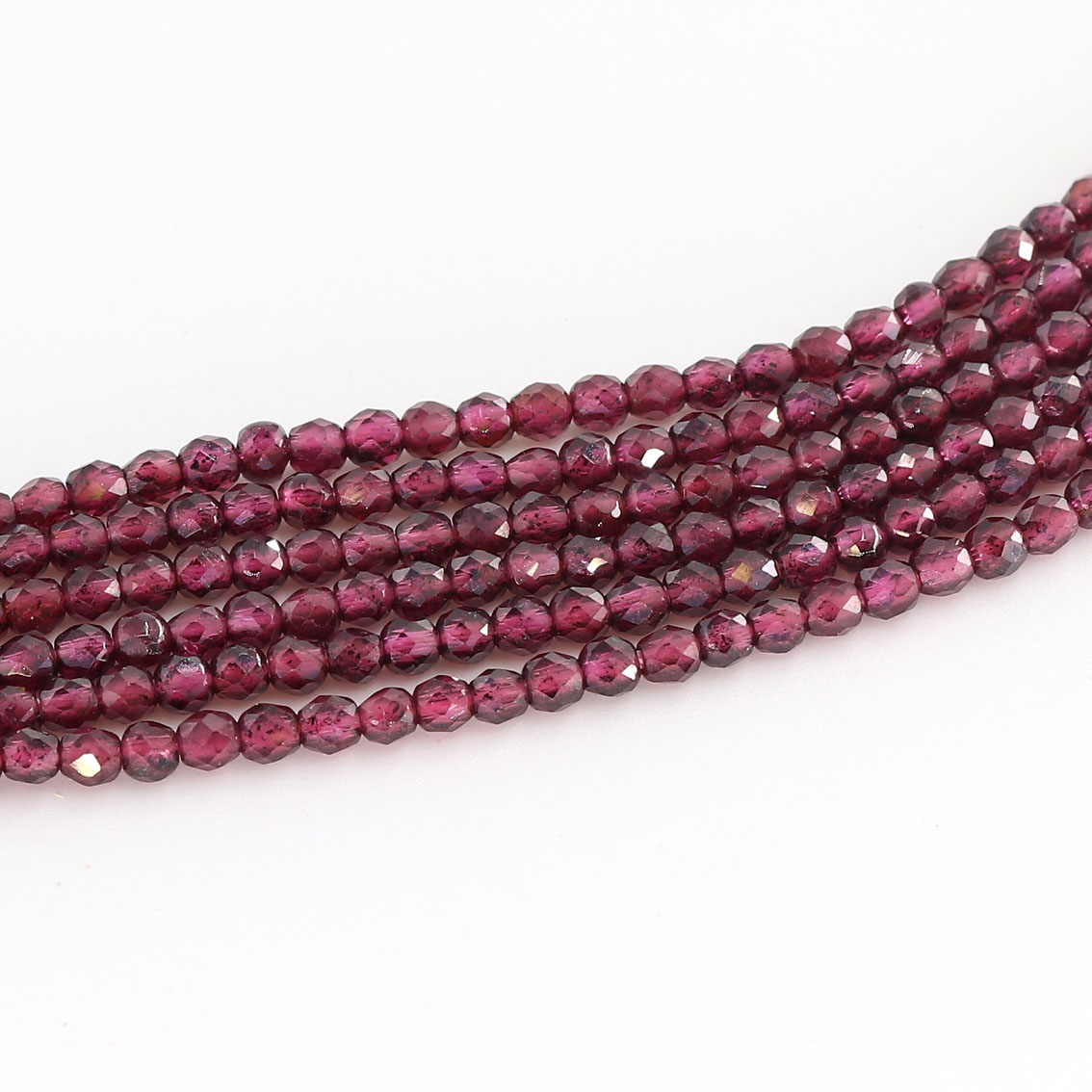 Bild von Granat rot-lila fac. Kugeln  3mm Strang