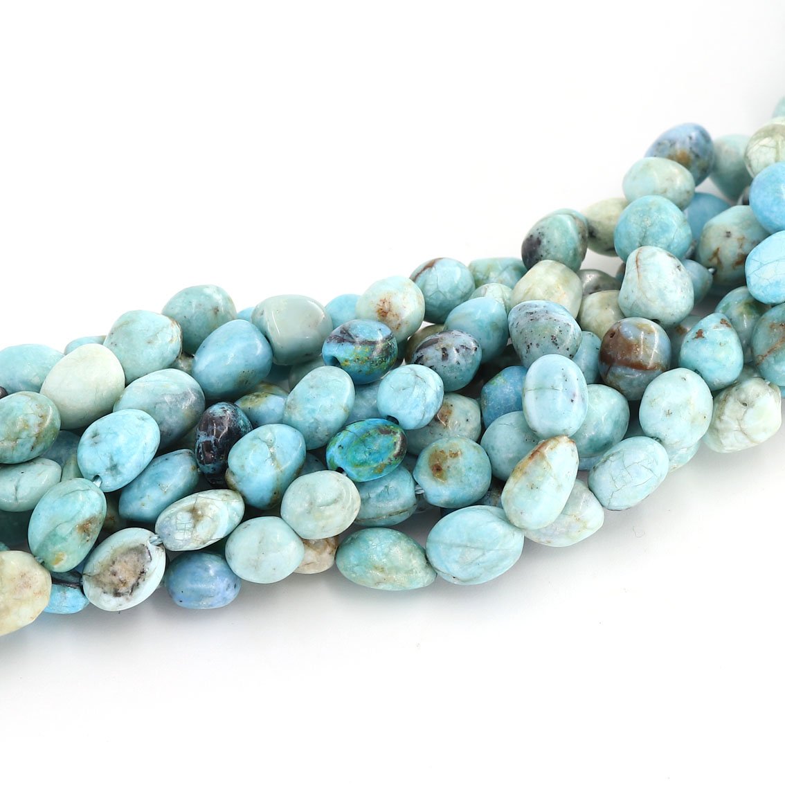 Image de Blauer Opal Nuggets  8x10mm Strang (Kongo)