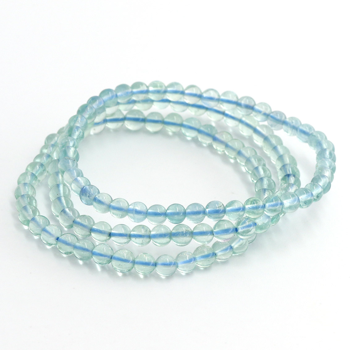 Immagine di Fluorit Kugeln  4mm Armband (blau)