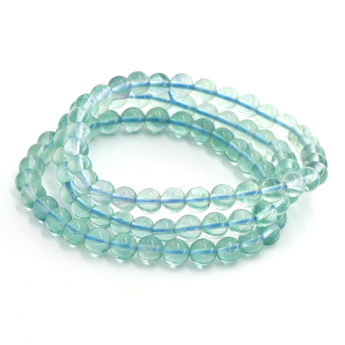 Immagine di Fluorit Kugeln  6mm Armband Extra (blau)