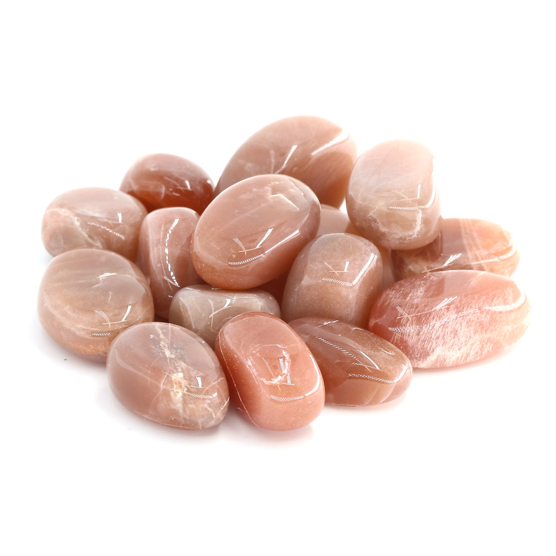 Bild von Mondstein peach Extra Trommelsteine (VE: 250g)