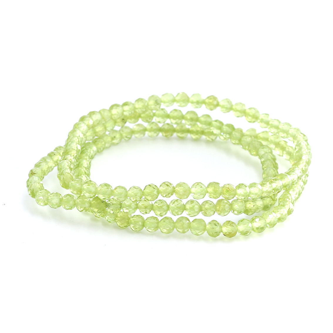 Bild von Peridot fac. Kugeln  4mm Armband (Diamond-Cut)