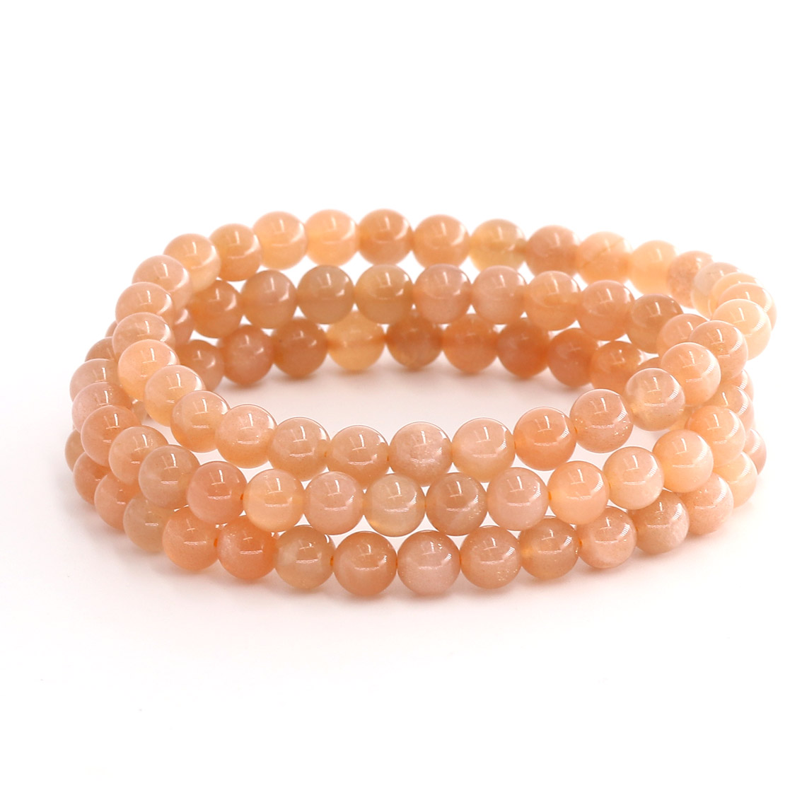 Image de Mondstein Kugeln  6mm Armband (peach)