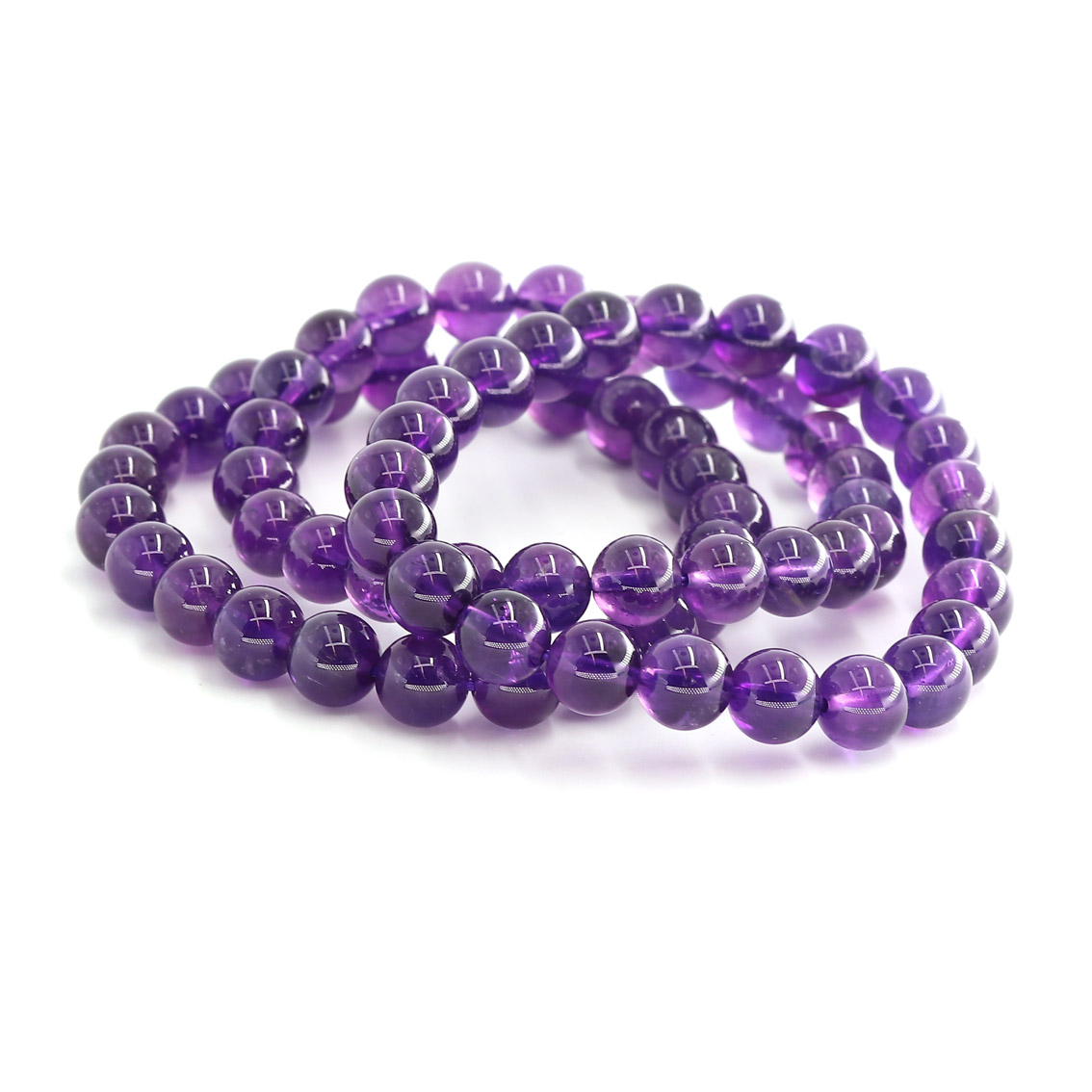 Image de Amethyst Kugeln 8mm Armband, 17-18cm