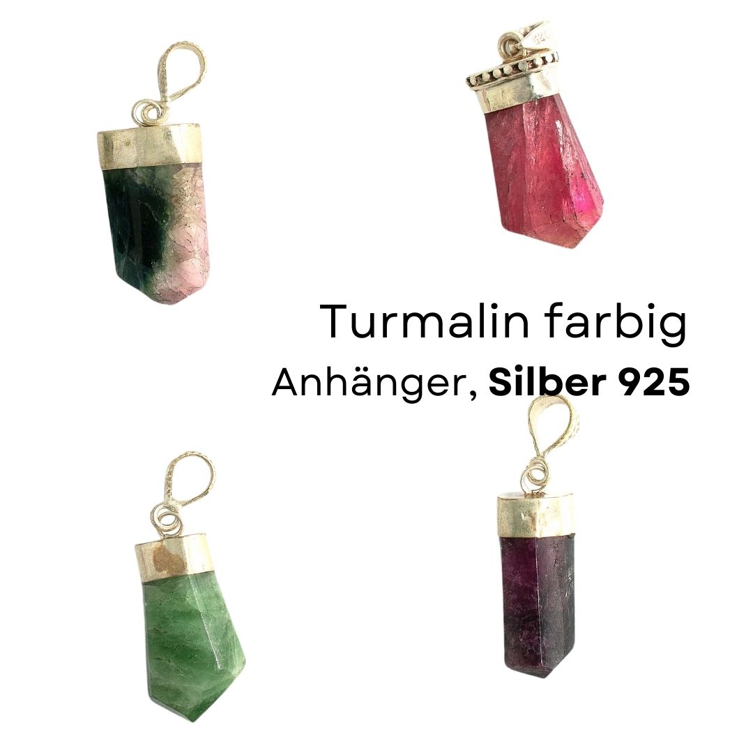 Bild von Turmalin farbig Extra Anhänger, Silber 925