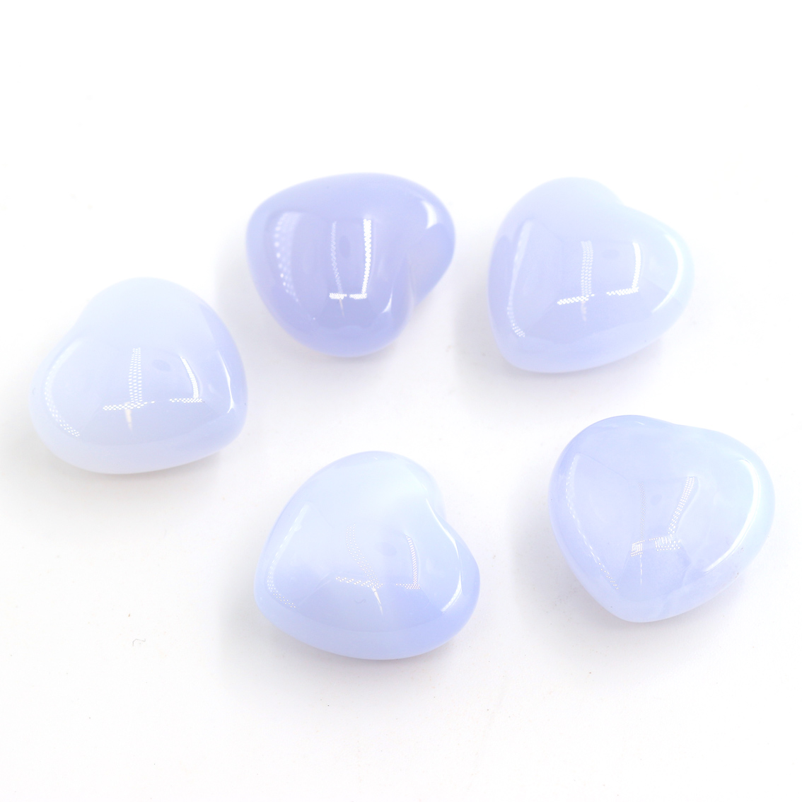 Image de Chalcedon "Love Hearts" 20mm (5er Set) Türkei