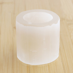 Zeige Details für Selenit Windlicht rund-roh Bild von Selenit Windlicht rund-roh