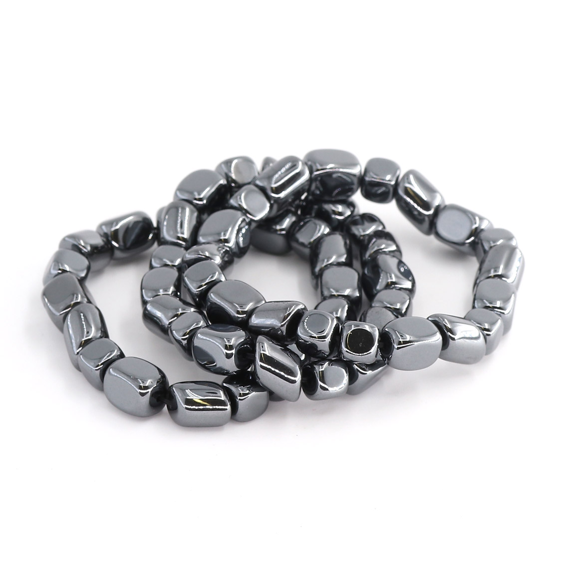 Bild von Hämatit Nuggets Crazy  8-12mm Armband