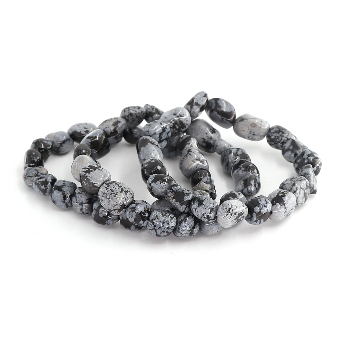 Bild von Schneeflocken Obsidian Nuggets Crazy  8-12mm Armband