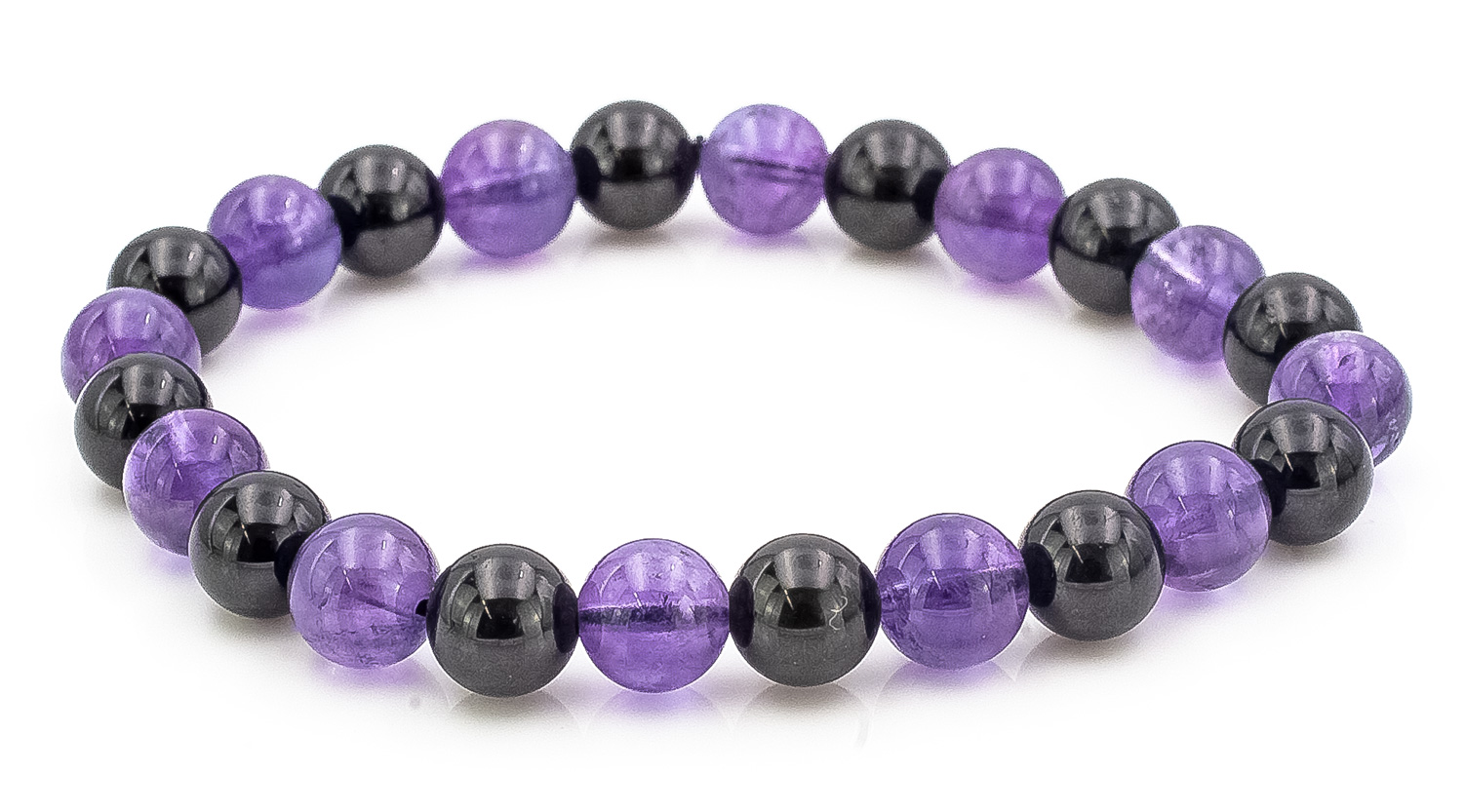 Image de Amethyst & Turmalin (Schörl) Kugeln  8mm Armband