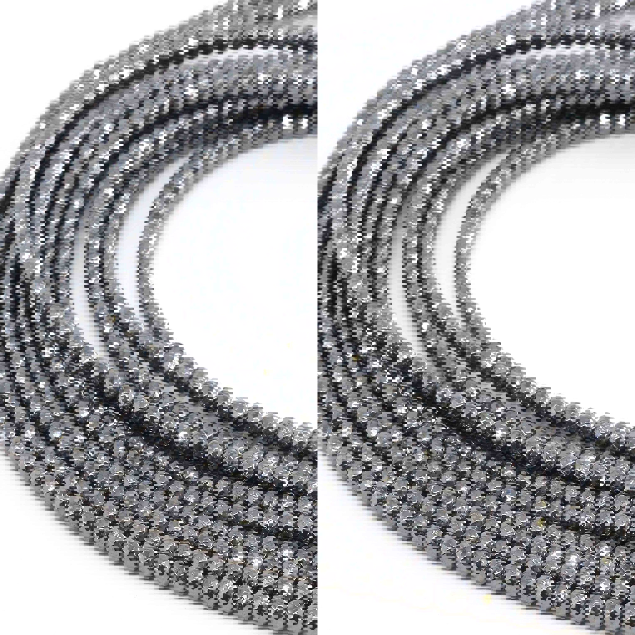 Bild von Hämatit Kugel facettiert  4mm Strang (gepresst)