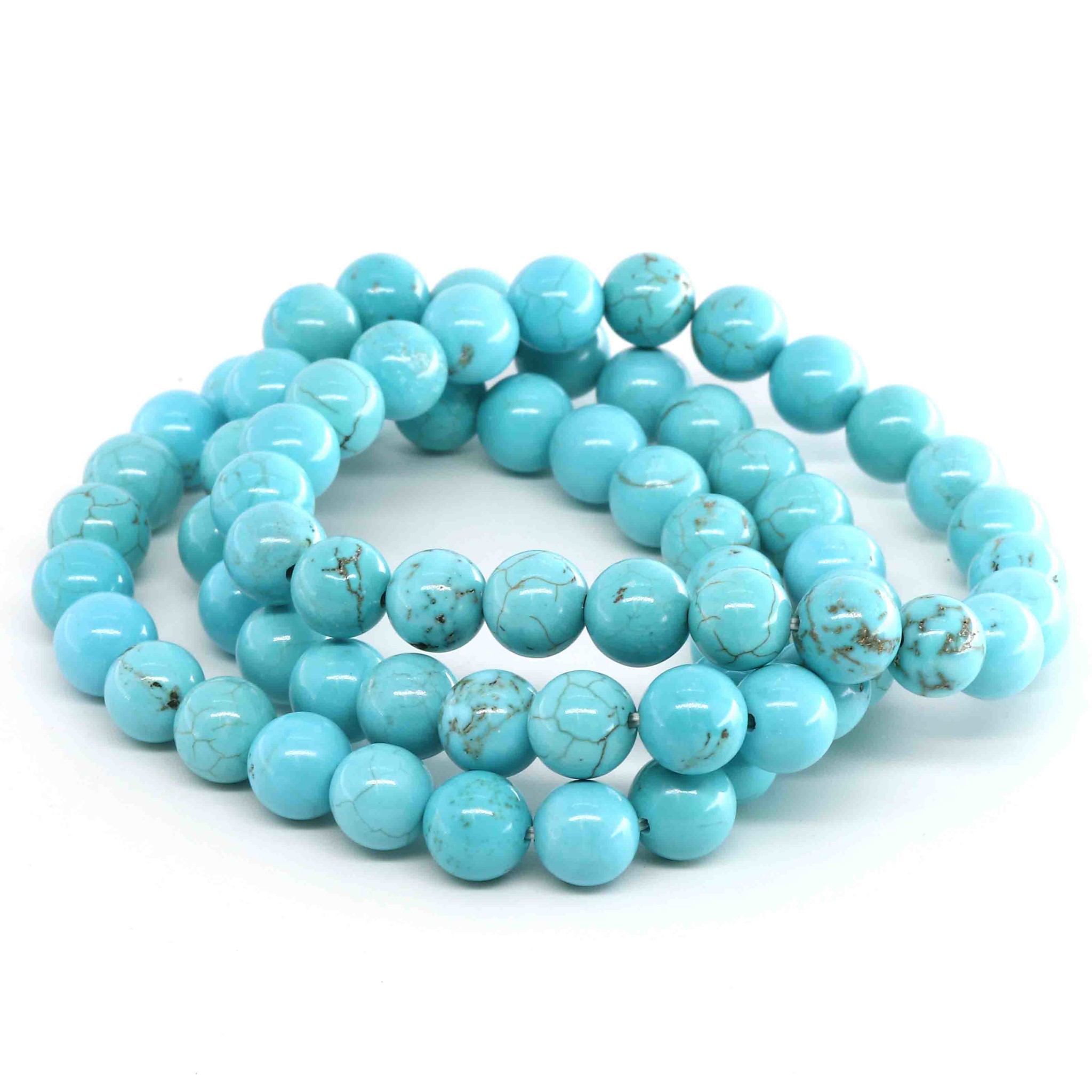 Image de Türkis (gefärbt) Kugeln  8mm Armband