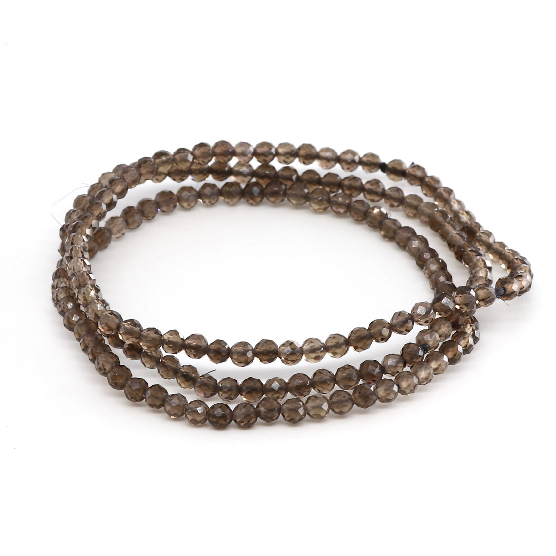 Bild von Rauchquarz fac. Kugeln  3mm Armband