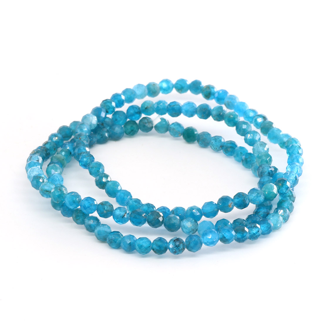 Image de Apatit blau fac. Kugeln  4mm Armband (Diamond-Cut)