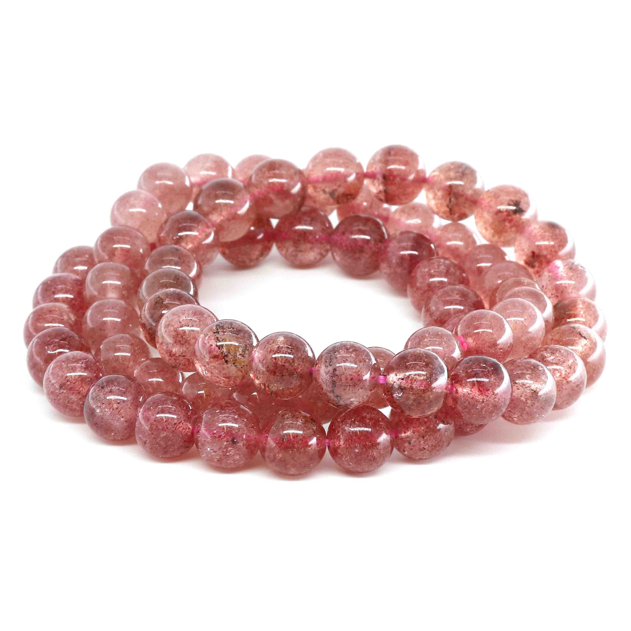 Image de Erdbeerquarz Kugeln  8mm Armband Extra