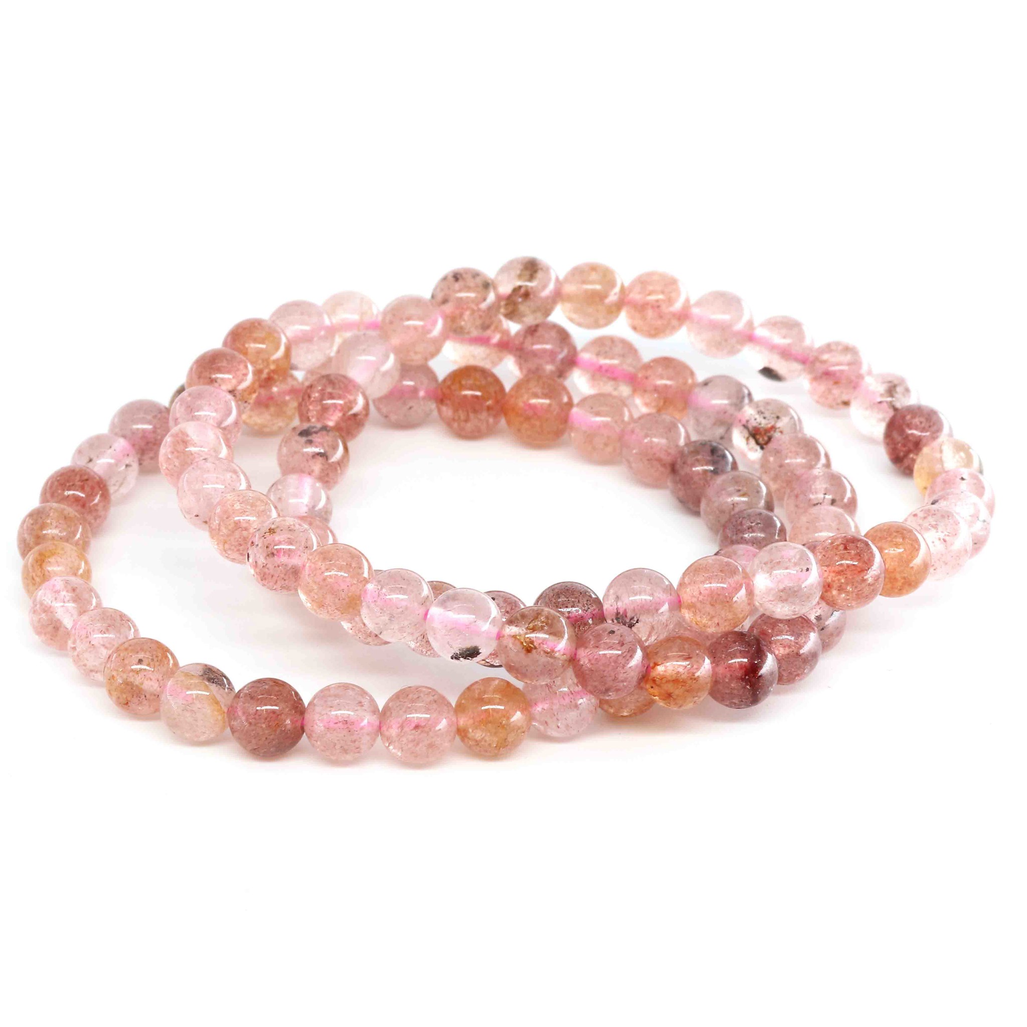 Image de Erdbeerquarz Kugeln  6mm Armband 