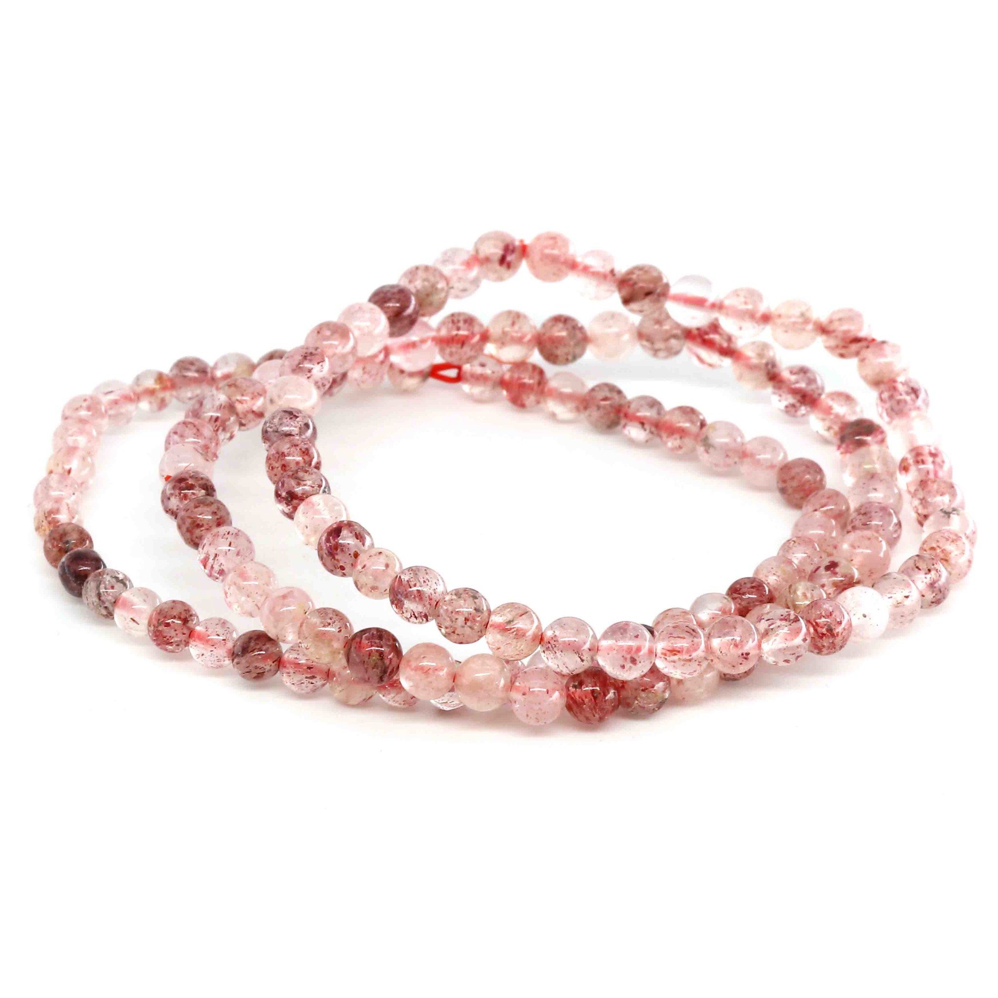 Image de Erdbeerquarz Kugeln  4mm Armband Extra