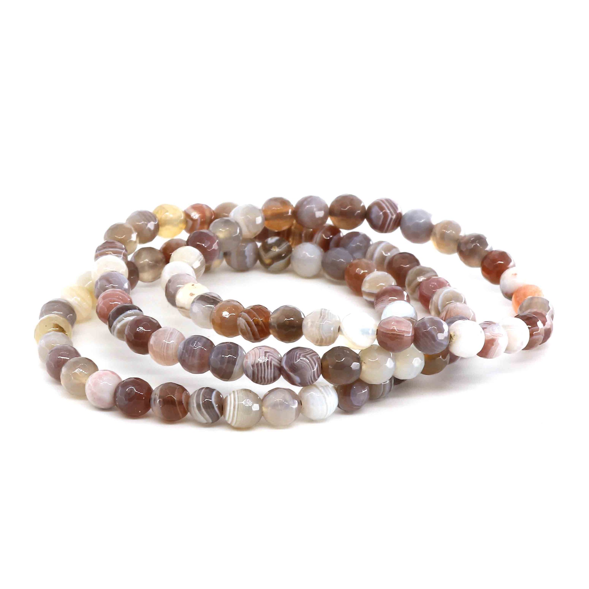Image de Botswana Achat fac. Kugeln  6mm Armband