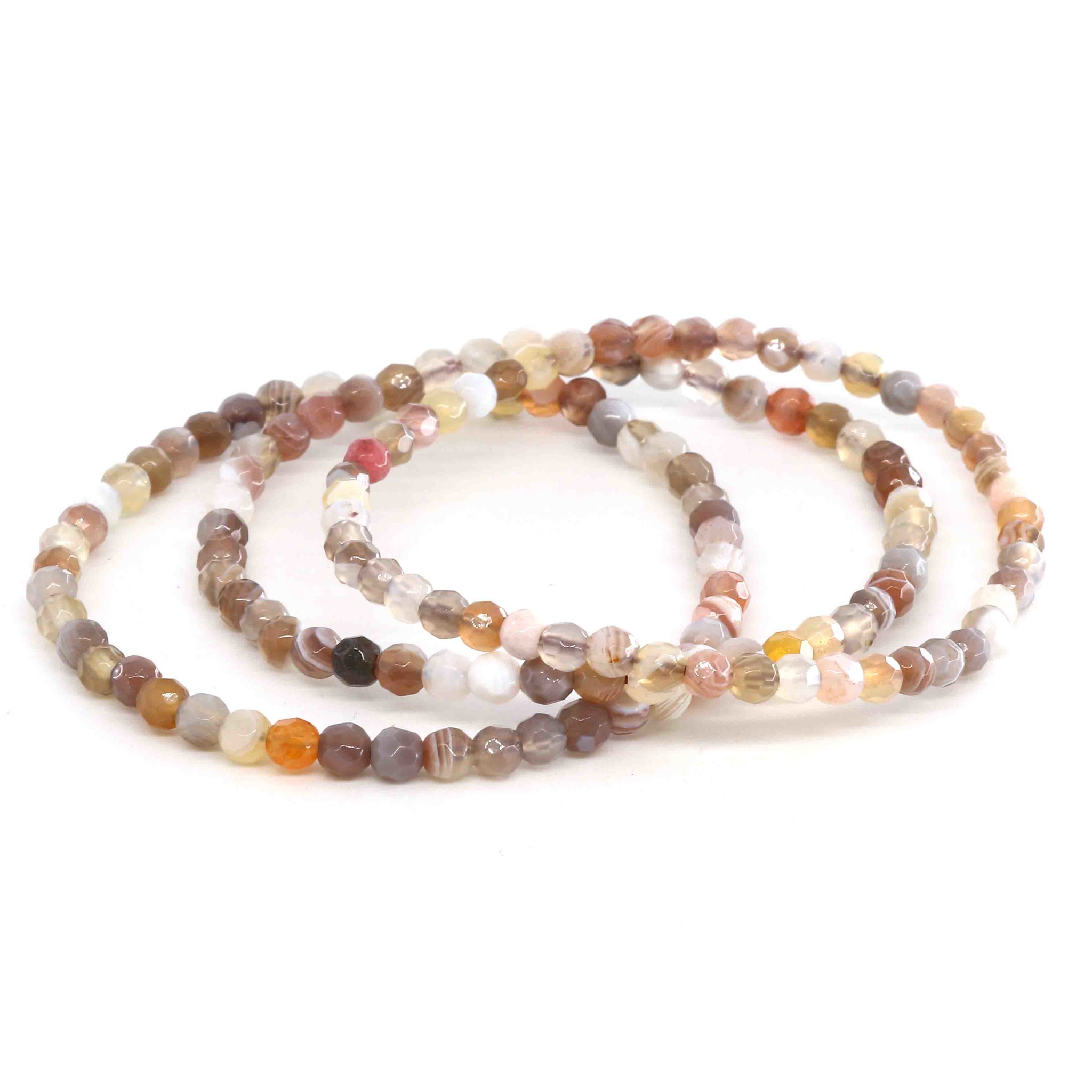 Image de Botswana Achat fac. Kugeln  4mm Armband