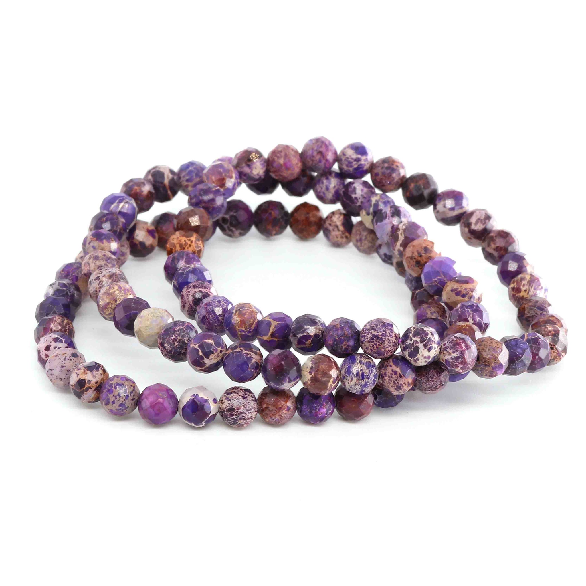 Image de Lila Impression Jaspis fac. Kugel  6mm Armband