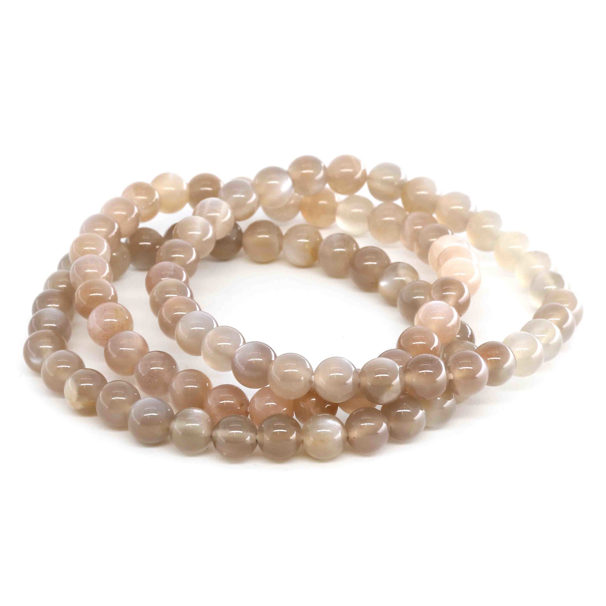 Image de Mondstein Kugeln  6mm Armband (braun)