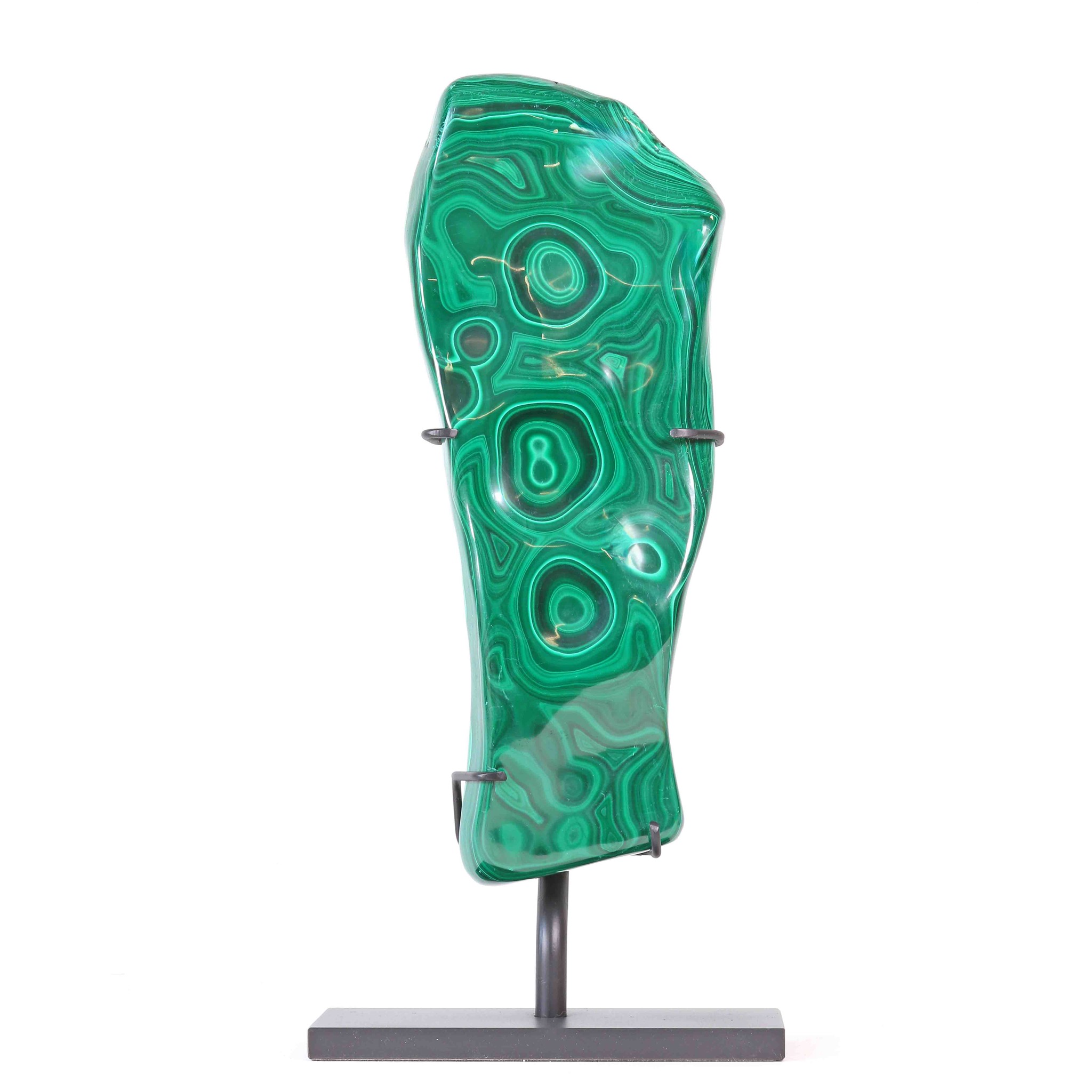 Bild von Malachit Kristall poliert auf Display